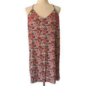 Venus 1X Plus Size Rayon Spandex Dress Slinky Jersey Knit Tropical Summer EUC